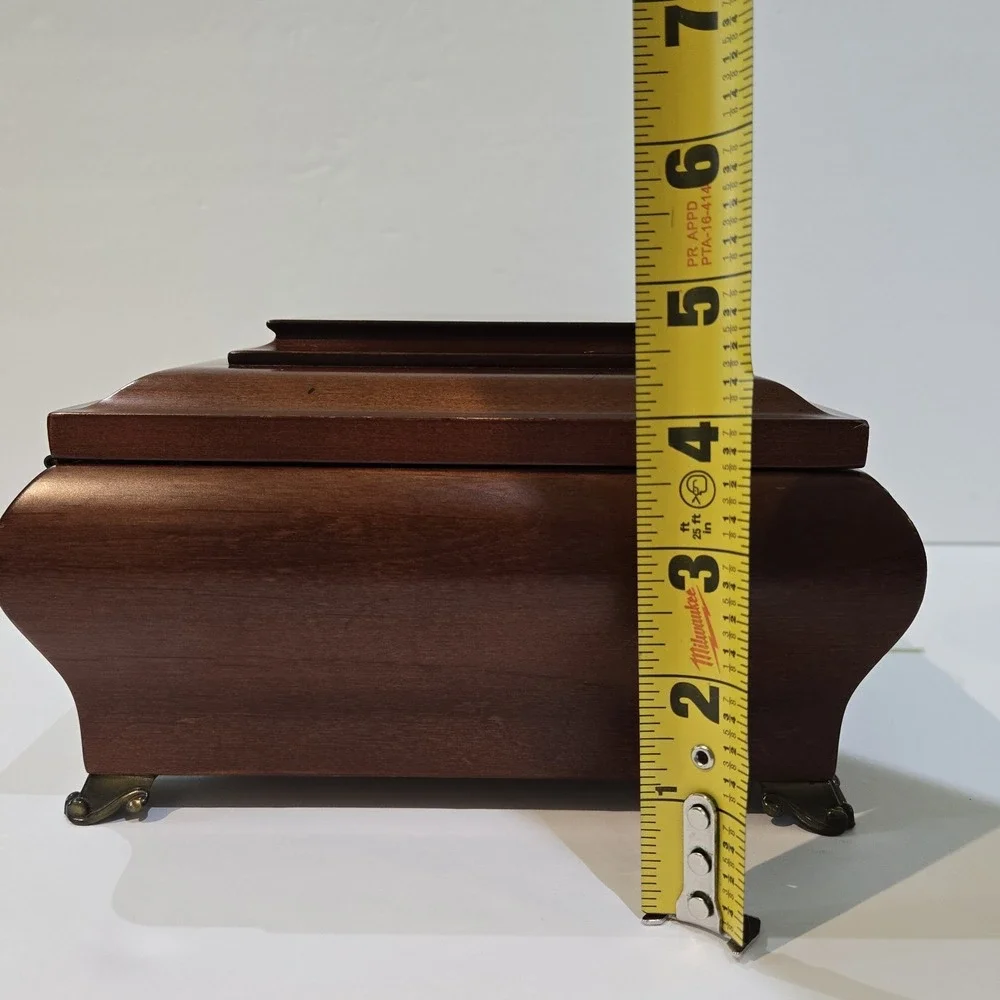 1998 Bombay Company Music Jewelry Box Cherry Wood Chest WONDERFUL WORLD Song